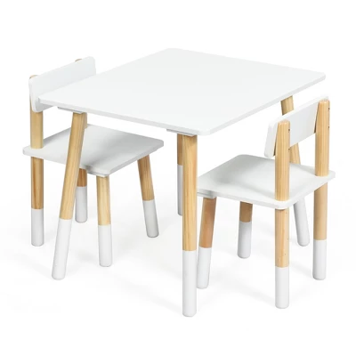 Costway Kids Wooden Table & 2 Chairs Set Children Activity Table Set 11 Costway Kids Wooden Table & 2 Chairs Set Children Activity Table Set - Image 9
