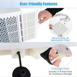 Costway 6500 BTU(10000 BTU ASHRAE) Portable Air Conditioner 3-in-1 Freestanding Air Cooler With Dehumidifier -Costway GUEST 94551f5f 82da 4a53 a153 44a1a9f7ebda