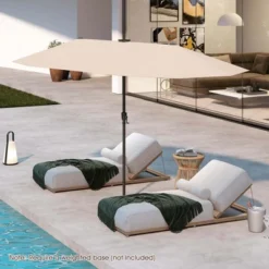 Costway 13 FT Large Patio Umbrella With LED Solar Lights Crank Handle 12 Heavy-Duty Ribs Beige/Brown/Gray/Navy/Orange/Wine -Costway GUEST 94ae394c ec40 4717 b797 7beb8e3e27fa