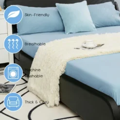 Costway Double Sided Bed Throw Blanket Fluffy Cozy Reversible Blanket Machine Washable Warm Luxury Blankets Bedroom Living Room 17 Costway Double Sided Bed Throw Blanket Fluffy Cozy Reversible Blanket Machine Washable Warm Luxury Blankets Bedroom Living Room -Costway GUEST 951f19eb 4292 4864 a792 4484e18285d9