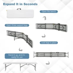 Costway 6 FT Portable Folding Bench Outdoor Picnic Bench 550 Lbs Limited For Dining 19 Costway 6 FT Portable Folding Bench Outdoor Picnic Bench 550 Lbs Limited For Dining -Costway GUEST 95ba571a 252e 4fb3 8542 fc01222892b0