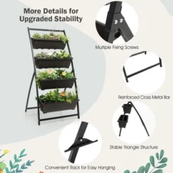 Costway 2PCS 5 FT 4-Tier Vertical Raised Garden Bed Elevated Planter W/4 Container Boxes 17 Costway 2PCS 5 FT 4-Tier Vertical Raised Garden Bed Elevated Planter W/4 Container Boxes -Costway GUEST 95ba7eb5 961f 46fa 9ff0 e8750c45231b