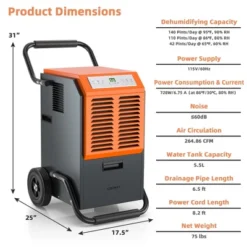 Costway 140 PPD Portable Commercial Dehumidifier W/Water Tank&Drainage Pipe For Basement -Costway GUEST 95fd656b c3e6 491d bd1e 28de39871b85