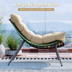 Costway 3 PCS Patio Furniture Set With Cushioned Papasan Chairs Tempered Glass Coffee Table Gray/Brown -Costway GUEST 9633b69c e8bc 4e49 b474 4a2b07c21c8f
