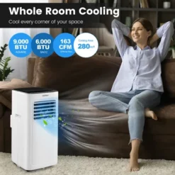 Costway 6000 BTU (9000 BTU ASHAR) Portable Air Conditioner 3-in-1 AC Unit With Cool Dehum Fan Sleep Mode -Costway GUEST 964617cd a620 4230 9c70 360432fb1a8c