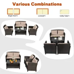 Costway 8pcs Patio Rattan Conversation Set Cushioned Outdoor Furniture Set -Costway GUEST 9647afaa 617b 4668 b328 3e431589c381