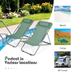 Costway Set Of 2 Beach Chair Portable 3-Position Lounge Chair W/ Headrest BlueGreenOrange 20 Costway Set Of 2 Beach Chair Portable 3-Position Lounge Chair W/ Headrest BlueGreenOrange -Costway GUEST 96701013 4a6f 4614 9293 e7b8dc7177cd