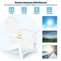 Costway 2PCS Patio Adirondack Chair Side Table Set Weather Resistant Cup Holder -Costway GUEST 96aec77a fcb1 4524 a4c8 26555f5412b6