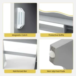 Costway Over The Toilet Storage Cabinet With Toilet Paper Holder Adjustable Shelves Gray/White -Costway GUEST 97928987 1c81 4d7d 99a2 3fb28ebcdf2f