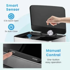 Costway 19 Gal Kitchen Trash Can With Soft Closing Lid & Stay-open Design Inner Buckets Silver -Costway GUEST 9797bdf2 00c0 474d a72f e5434962425d