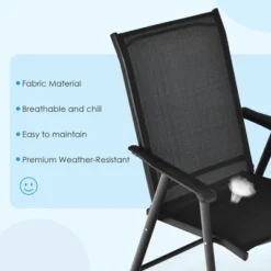 Costway 4PCS Patio Folding Dining Chairs Portable Camping Armrest Garden Black 19 Costway 4PCS Patio Folding Dining Chairs Portable Camping Armrest Garden Black -Costway GUEST 979ab8c7 514e 47f0 a2af b3ef806a6266