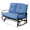 Costway Glider Outdoor Patio Rocking Bench Loveseat Cushioned Seat Steel Frame Blue -Costway GUEST 97a5c4b1 9a00 4499 8e24 74c61883f505
