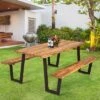 Costway Patented Picnic Table With 2 Benches 70'' Dining Table Set With Seats And Umbrella Hole -Costway GUEST 97ce1a60 eb79 49a4 9cc2 5c35990a90ec