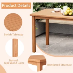 Costway Patio Rectangle Dining Table Teak Wood Spacious Slatted Tabletop Outdoor Up To 6 18 Costway Patio Rectangle Dining Table Teak Wood Spacious Slatted Tabletop Outdoor Up To 6 -Costway GUEST 9823ff5d 48df 40d7 bb1a 0ccff6c5785a