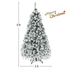 Costway 6ft/7.5ft/9ft Pre-Lit Premium Snow Flocked Hinged Artificial Christmas Tree With 250 Lights/450 Light/550 Lights -Costway GUEST 982c96c7 5abc 420d b431 16f1ed5bca67
