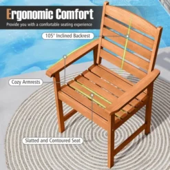 Costway Patio Chairs Set Of 2/4 With Inclined Backrests And Slatted Seats For Deck 17 Costway Patio Chairs Set Of 2/4 With Inclined Backrests And Slatted Seats For Deck -Costway GUEST 98359631 41d4 434f 9ff1 81daf5646c06