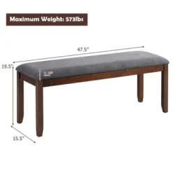 Costway Dining Bench Upholstered Entryway Bench Footstool Kitchen W/ Wood Legs -Costway GUEST 98962dc5 6b81 4d78 aa36 fee8946f718e