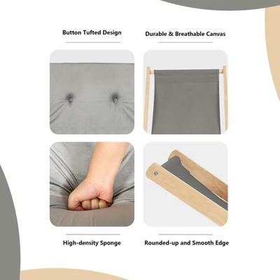 Costway Set Of 2 Foldable Wood Sling Beech Chairs W/ 3 Adjustable Positions&Free Cushion 9 Costway Set Of 2 Foldable Wood Sling Beech Chairs W/ 3 Adjustable Positions&Free Cushion - Image 7