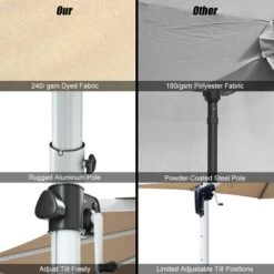 Costway 11' Patio Cantilever Offset Umbrella 360 Degrees Rotation Aluminum Tilt -Costway GUEST 98ec3411 0f7d 40b1 acfd 02214d263b33
