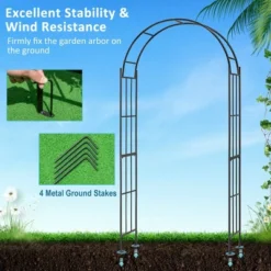 Costway Garden Arch Arbor Trellis Pergola 7.5 Ft Metal Archway For Climbing Plants Party -Costway GUEST 991dd70c 0002 43bf 8e60 b37521f75d4f