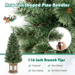 Costway 4 FT Pre-Lit Potted Christmas Tree Pine Needles 3 Dynamic Modes Remote Control -Costway GUEST 9938e3d9 19c2 4bd0 a980 e2803b6a4237