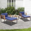 Costway 5pcs Patio Acacia Wood Cushioned Chair Ottoman Table Furniture Set Outdoor Navy -Costway GUEST 996f8ac4 e2bd 4f35 afde 8ad5b2355fa8