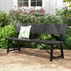 Costway 1/2 PCS 4-Person Bench With All-Weather HDPE Seat & Back Heavy-Duty Metal Support Grey 14 Costway 1/2 PCS 4-Person Bench With All-Weather HDPE Seat & Back Heavy-Duty Metal Support Grey -Costway GUEST 9a65ef98 06b0 425d 886f 3deccad683e6