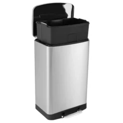 Costway Stainless Steel Trash Can, 13.2 Gal Garbage Can With Lid, Detachable Inner Pail -Costway GUEST 9a7cfc31 ed15 43f7 bfee 7c09deb373e6