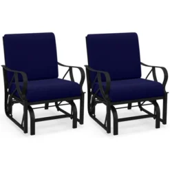 Costway 2 PCS Patio Rocking Chair With Cushion Heavy-Duty Metal Frame Smooth Glider Outdoor Black/Gray/Navy 23 Costway 2 PCS Patio Rocking Chair With Cushion Heavy-Duty Metal Frame Smooth Glider Outdoor Black/Gray/Navy -Costway GUEST 9a9a1558 1bae 4a69 8577 2d7e516ec1db
