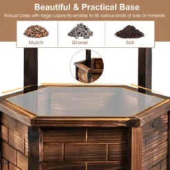 Costway Wooden Wishing Well Hexagonal Bucket Flower Plants Planter Patio Garden Decor 16 Costway Wooden Wishing Well Hexagonal Bucket Flower Plants Planter Patio Garden Decor -Costway GUEST 9aa67885 d903 4af6 8733 96d2c7698fac