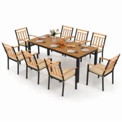 Costway 9 PCS Outdoor Dining Table & Chairs Set Table With Acacia Wood Top Umbrella Hole 15 Costway 9 PCS Outdoor Dining Table & Chairs Set Table With Acacia Wood Top Umbrella Hole -Costway GUEST 9ad853ac 3e0c 4da3 8cc0 e693e59c62fb