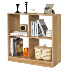 Costway 4-Cube Bookcase Floor Open Wooden Bookshelf Storage Cabinet Toy Organizer Black/White/Natural -Costway GUEST 9b2afb4e 724d 4f03 a543 652d6ff44ff8