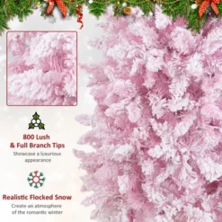 Costway 7FT Pre-Lit Snow Flocked Hinged Pencil Christmas Tree W/ 300 Lights & 8 Modes -Costway GUEST 9b3cb92d ebd0 4a4a 8bcf e737f1f1257f