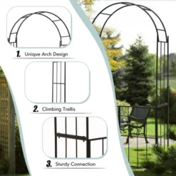 Costway Garden Arch Arbor Trellis With Gate 7.5 Ft Patio Archway Pergola For Wedding 18 Costway Garden Arch Arbor Trellis With Gate 7.5 Ft Patio Archway Pergola For Wedding -Costway GUEST 9b8c81de 38cb 4742 b26e ee3c3fe20860