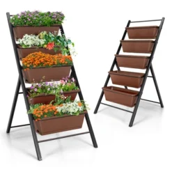 Costway 2PCS 5-Tier Vertical Raised Garden Bed Elevated Planter 5 Container Box -Costway GUEST 9b964743 69f8 4797 808e 05583f900d91