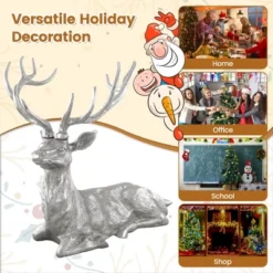 Costway Sitting Reindeer Statue Christmas Decor Statue Aluminum 17.5" X 15" X 17.5" -Costway GUEST 9ba45dd5 3ae4 4fef 8672 36c245155ecd