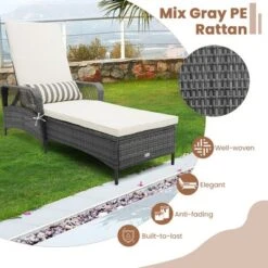 Costway Outdoor Chaise Lounge Chair Patio Recliner With 6-Level Backrest Cushion & Pillow 15 Costway Outdoor Chaise Lounge Chair Patio Recliner With 6-Level Backrest Cushion & Pillow -Costway GUEST 9bae78ee 30f8 42e4 af99 096a8e2575ba