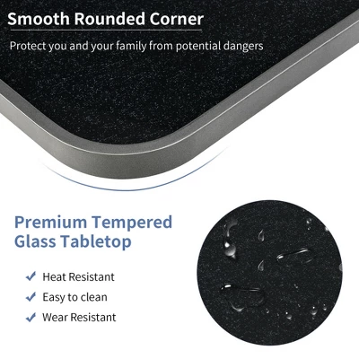 Costway Patio Folding Square Dining Table Aluminum Frame Tempered Glass Top 10 Costway Patio Folding Square Dining Table Aluminum Frame Tempered Glass Top - Image 8