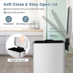 Costway 2 Pack Trash Can Combo Set With Step-on Pedal Removable Inner Buckets For Kitchen -Costway GUEST 9bd9684b 58c6 4fe6 983a 4b50e1922ec0