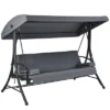 Costway Patio 3-Seat Porch Canopy Swing Converting Grey Cushion Pillow Adjust -Costway GUEST 9c0eb52c c96f 4aae ba21 755cc842b0fe