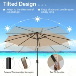 Costway 10 FT 112 LED Solar-Lighted Patio Table Market Umbrella Crank Tilt Outdoor Beige/Coffee/Navy/Wine 21 Costway 10 FT 112 LED Solar-Lighted Patio Table Market Umbrella Crank Tilt Outdoor Beige/Coffee/Navy/Wine -Costway GUEST 9c23c004 fbaf 4976 abd9 3fee7c6bee1c