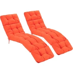 Costway 2 PCS 73" Lounge Chaise Cushion Padded Recliner Cushion Indoor Outdoor Black/Dark Orange/Gray/Orange/Brown/Beige -Costway GUEST 9d922f39 be0c 4db5 94bb edc3a24ab3f1