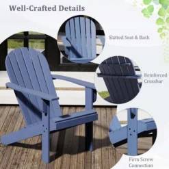 Costway Patio Adirondack Chair With Inclined Seat High Backrest & Wide Armrests White/Blue/Gray/Red -Costway GUEST 9e113abf af7e 4bc5 a79d 99a49cdecaf9