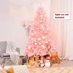 Costway 7.5Ft Hinged Artificial Christmas Tree Full Fir Tree New PVC W/ Metal Stand Pink 12 Costway 7.5Ft Hinged Artificial Christmas Tree Full Fir Tree New PVC W/ Metal Stand Pink -Costway GUEST 9e582d98 5718 453d b73d bafabd6906b7