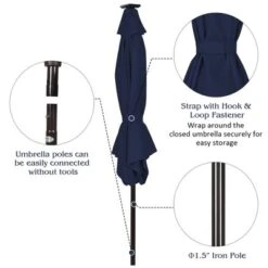 Costway 9 FT Patio Solar Umbrella LED Patio Market Steel Tilt With Crank Outdoor Navy -Costway GUEST 9eb372e4 a039 4757 8ff8 ab90bf5311b8