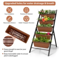 Costway 5-tier Vertical Garden Planter Box Elevated Raised Bed W/5 Container -Costway GUEST 9ed8a112 bc38 4813 a3d9 edae858e5d94