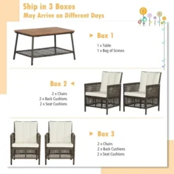 Costway 10PCS Patio Rattan Furniture Set Cushioned Sofa Armrest Wooden Tabletop -Costway GUEST 9f2727b0 3194 4ae4 9ab7 94ab2a912a8b