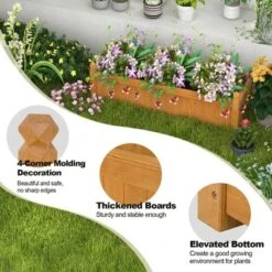 Costway Wooden Rectangular Planter Box Raised Garden Bed For Plants With 4 Corner Drainage 17 Costway Wooden Rectangular Planter Box Raised Garden Bed For Plants With 4 Corner Drainage -Costway GUEST 9f723376 db2d 4b2f 8280 5139d0a33a9d