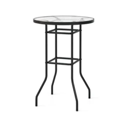 Costway 38'' Patio Round Counter Height Bar Table WithTempered Glass Tabletop Poolside -Costway GUEST 9f7ef94e e551 4fd5 a84e 250108d84f47