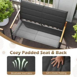 Costway 4/8 PCS Patio Furniture Setwith Padded Fabric Seat & Wood-Plastic Armrests Table 16 Costway 4/8 PCS Patio Furniture Setwith Padded Fabric Seat & Wood-Plastic Armrests Table -Costway GUEST 9f8056d5 02ae 44c4 9956 64c32a6958fd
